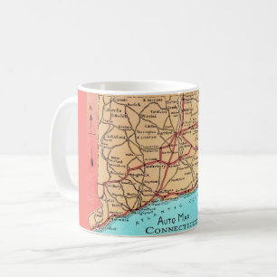 Café Caneca Mapa Automóvel de Connecticut