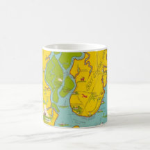 Caneca Mapa da Ilha de St Simons