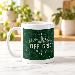 Café Caneca Mapa de Contorno Topográfico Off Grid