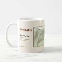 Caneca Mapa de Trilha do Parque Nacional Kenai Fjo