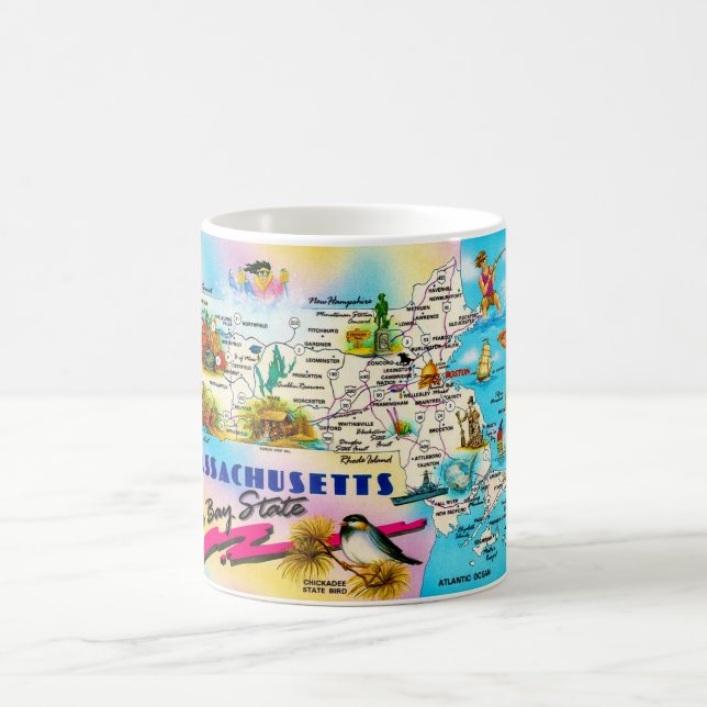 Café Caneca Mapa do Estado da Baía de Massachusetts (Centro)
