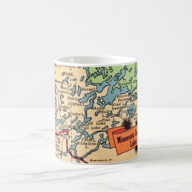 Café Caneca Mapa dos Lagos de Minnesota (Centro)