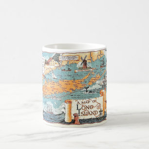 Café Caneca Mapa Ilustrado de Long Island