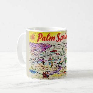 Café Caneca Mapa Retro de Palm Springs