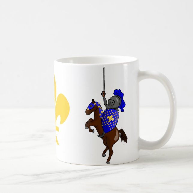 Café Caneca medieval do cavaleiro e da flor de lis (Direita)
