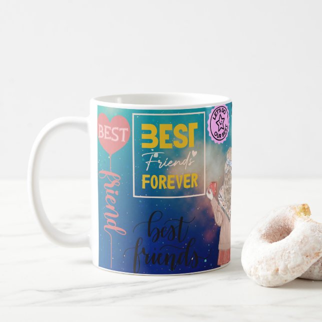Café Caneca Melhores Amigos Para Sempre com Crianças de (Com Donut)