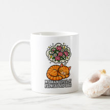 Caneca Meu Cérebro Está Cheio De Flores E Raiva -