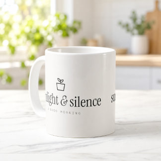 Café Caneca Minimalista de Boas Vindas com Luz Solar e