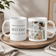 Caneca Moderna de Colagem de Fotos do Melhor Pai P