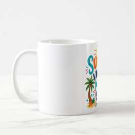 Café Caneca Modo Férias de Verão | Tropical Colorido