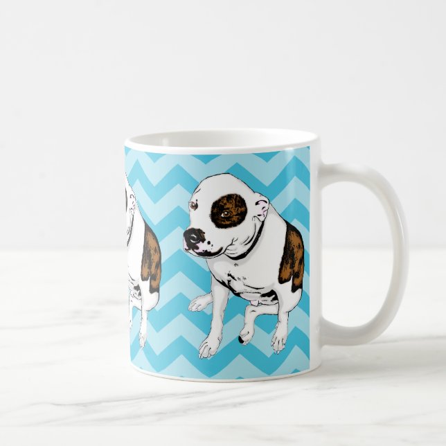 Café Caneca monocromática de Terrier de pitbull de (Direita)