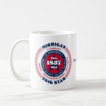 Caneca Monograma Circular Patriótica de Michigan