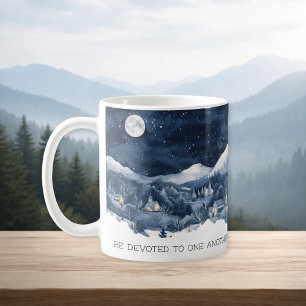 Café Caneca Montanha de Neve Escrito Bíblico Romanos 12