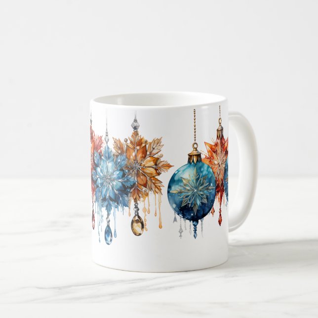 Café Caneca (Mug) Bola de Natal Chique (Frente Esquerda)