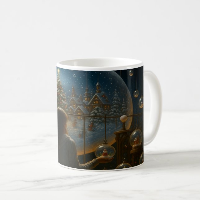 Café Caneca (Mug) Globos de Natal (Frente Esquerda)