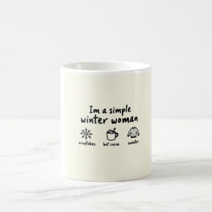 Café Caneca Mulher de Inverno Simples