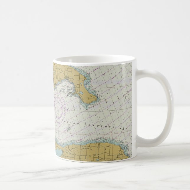 Café Caneca náutica da carta de Michigan da baía (Direita)