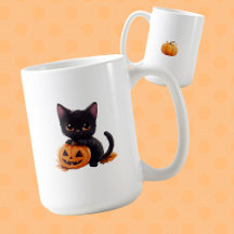 Caneca Negra de Halloween