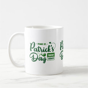Café Caneca Negrito Verde Citação Irlandesa Dia de São
