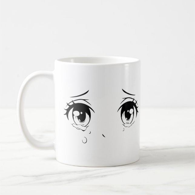 Café Caneca Olhos de Anime Chorosos – Design Aesthetic  (Esquerda)