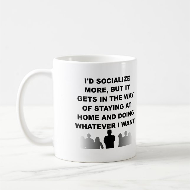 Café Caneca ou Caneca de Viagem Engraçada para Introver (Esquerda)