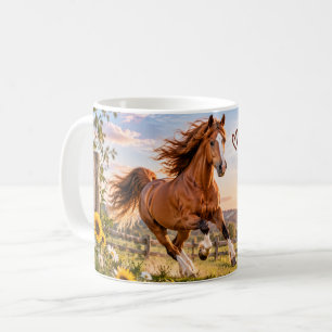 Café Caneca para Amantes de Cavalos com a inscrição 'Al