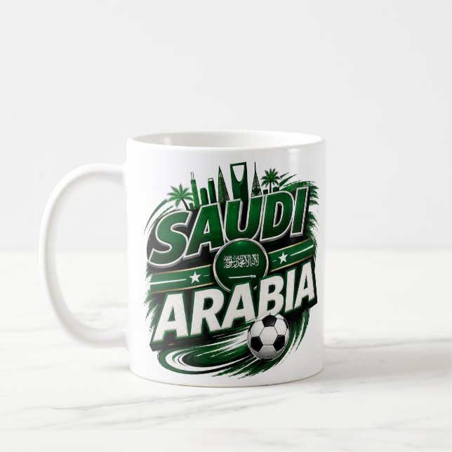 Café Caneca para Fã de Futebol da Arábia Saudita | Supo (Esquerda)