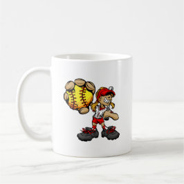 Café Caneca para Jogadora de Softball - Fofa mas Perigo