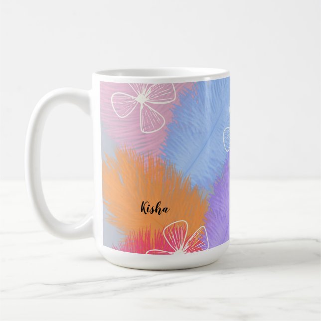 Café Caneca Pastel de Penas & Flores (Esquerda)
