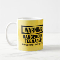 Caneca perigosa de advertência do adolescente
