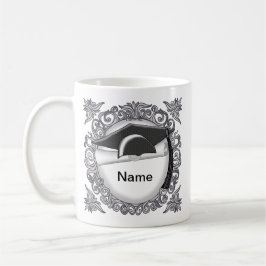 Café Caneca personalizada com Boina de Graduação Preta