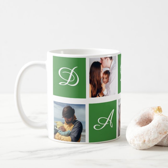 Café Caneca Personalizada com Colagem de Fotos do Papai (Com Donut)