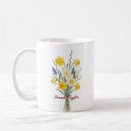Café Caneca Personalizada com Flor de Nascimento Daffod