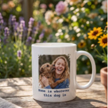 Caneca personalizada com foto de cachorro, Lar é o