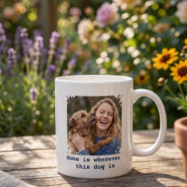 Café Caneca personalizada com foto de cachorro, Lar é o
