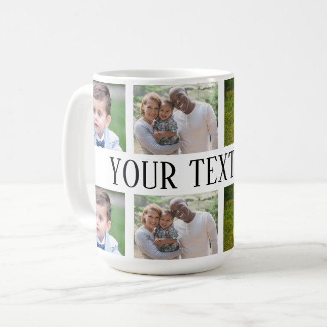 Café Caneca personalizada com foto e texto, Caneca de f (Frente Esquerda)
