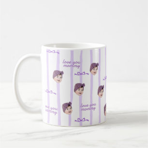 Café Caneca Personalizada com Foto Padrão de Laço Fofo