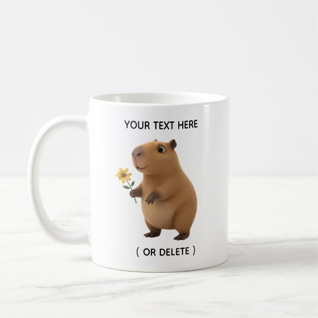 Café Caneca Personalizada com Nome Capivara Flor de Gir (Esquerda)