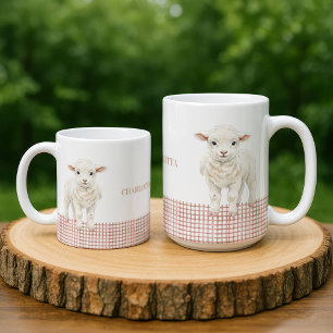 Café Caneca Personalizada com Nome de Cordeiro de Bebê 