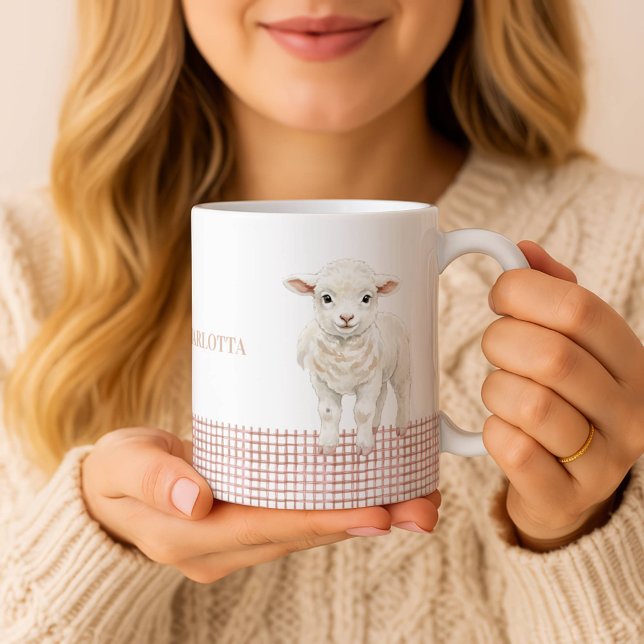 Café Caneca Personalizada com Nome de Cordeiro de Ovelh (Criador carregado)