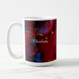 Café Caneca Personalizada com Padrão de Mármore de Luxo