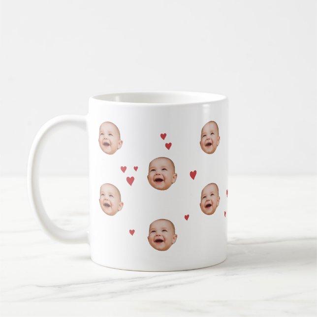 Café Caneca Personalizada com Rosto de Bebê Fofinho 1 F (Esquerda)