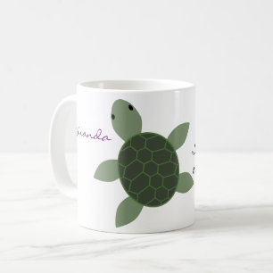 Café Caneca personalizada da tartaruga de mar do bebê