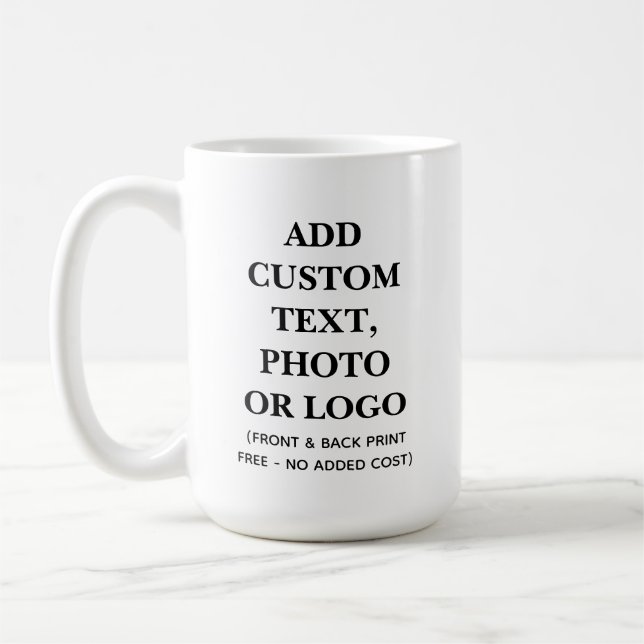 Café Caneca Personalizada de 15oz, Crie Seu Próprio Pre (Esquerda)