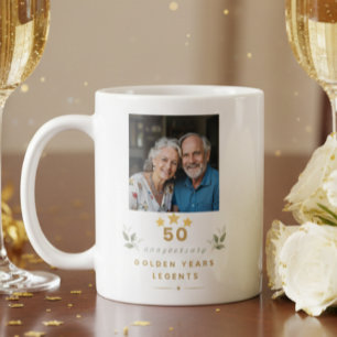 Café Caneca Personalizada de 50º Aniversário de Casamen