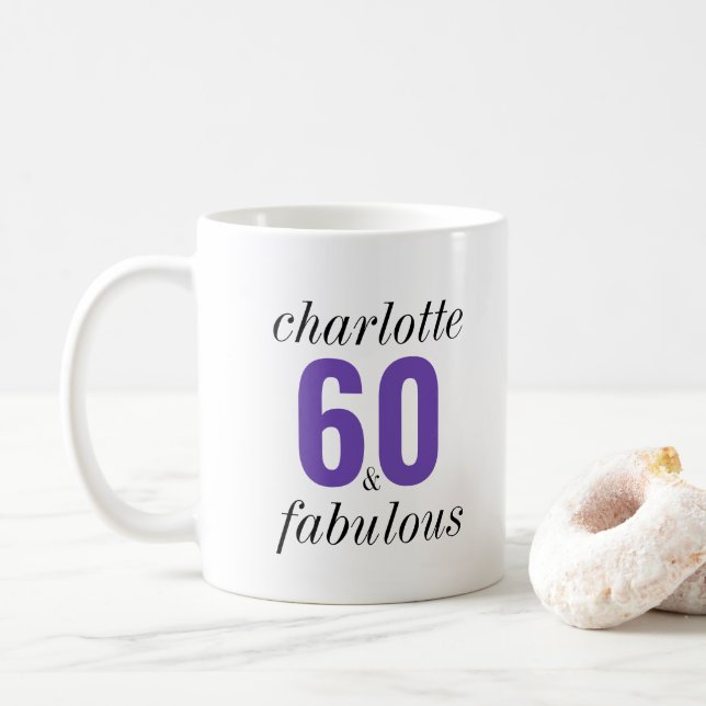 Café Caneca Personalizada de 60 Anos de Idade Fabulosa (Com Donut)