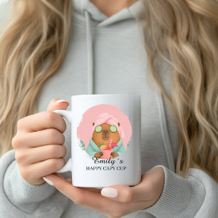 Café Caneca Personalizada de Bem-Estar Capivara com Nom