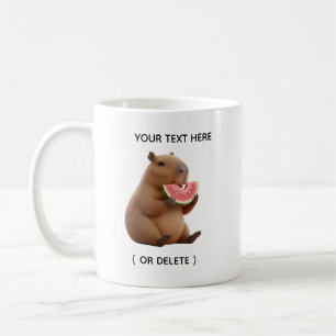 Café Caneca Personalizada de Capivara Fofa Comendo Mela