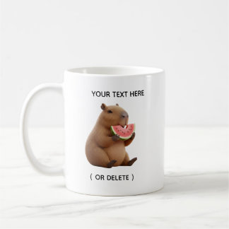 Café Caneca Personalizada de Capivara Fofa Comendo Mela