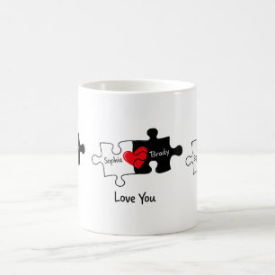 Café Caneca Personalizada de Casal Puzzle